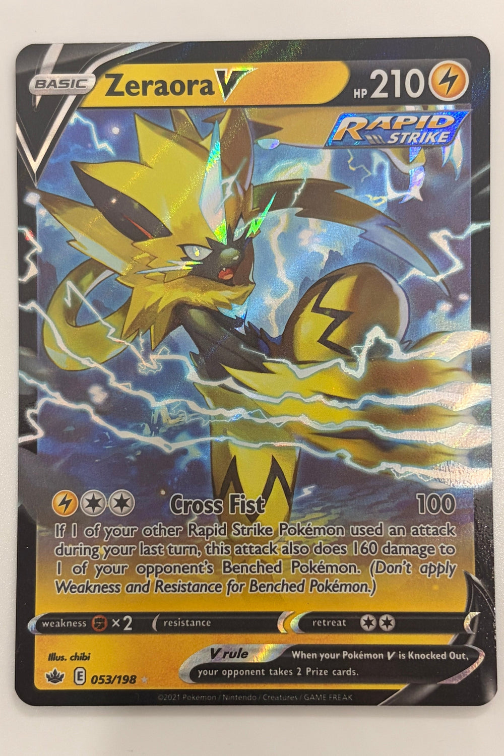 053/198 Zeraora V - Rare Holo V