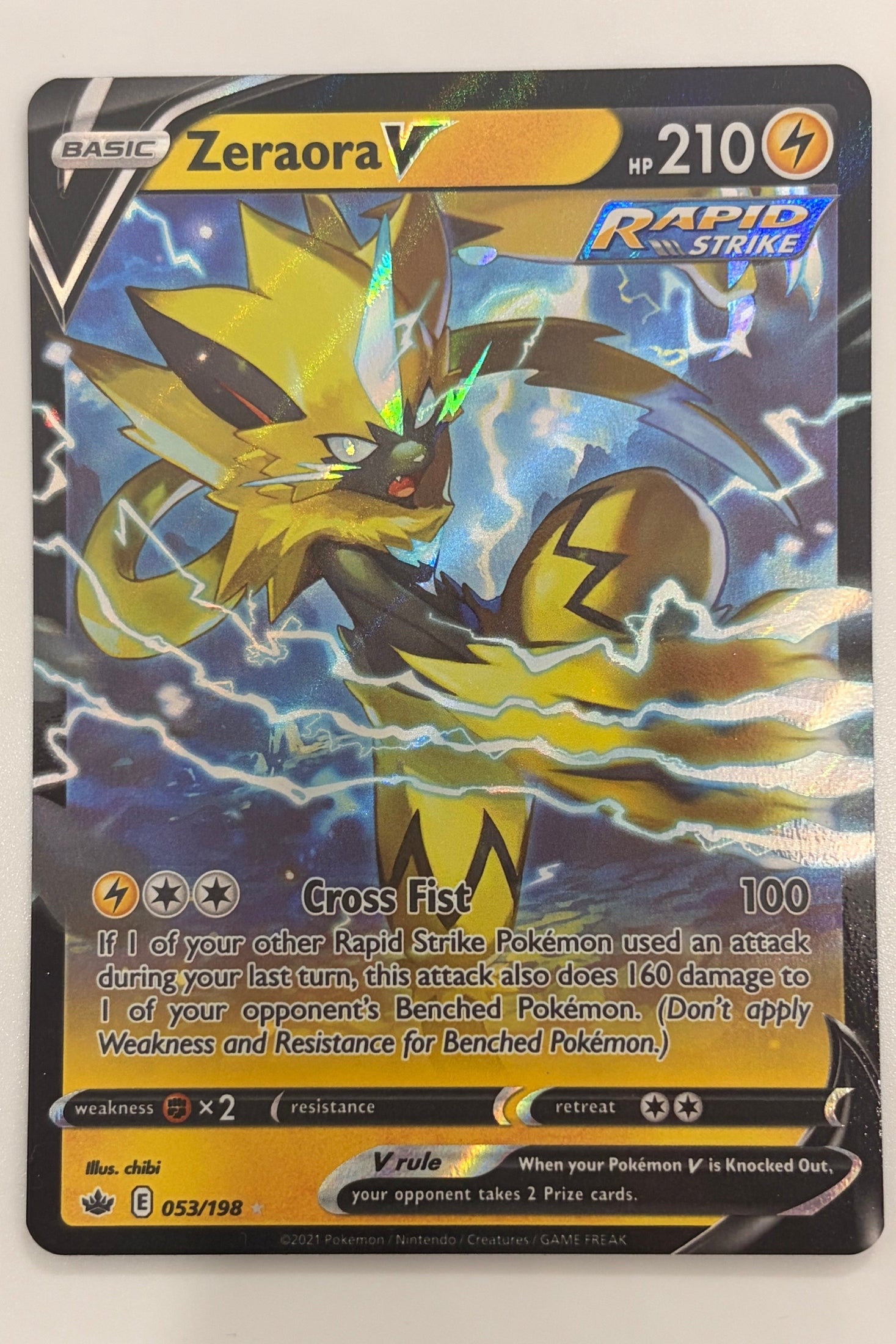 053/198 Zeraora V - Rare Holo V