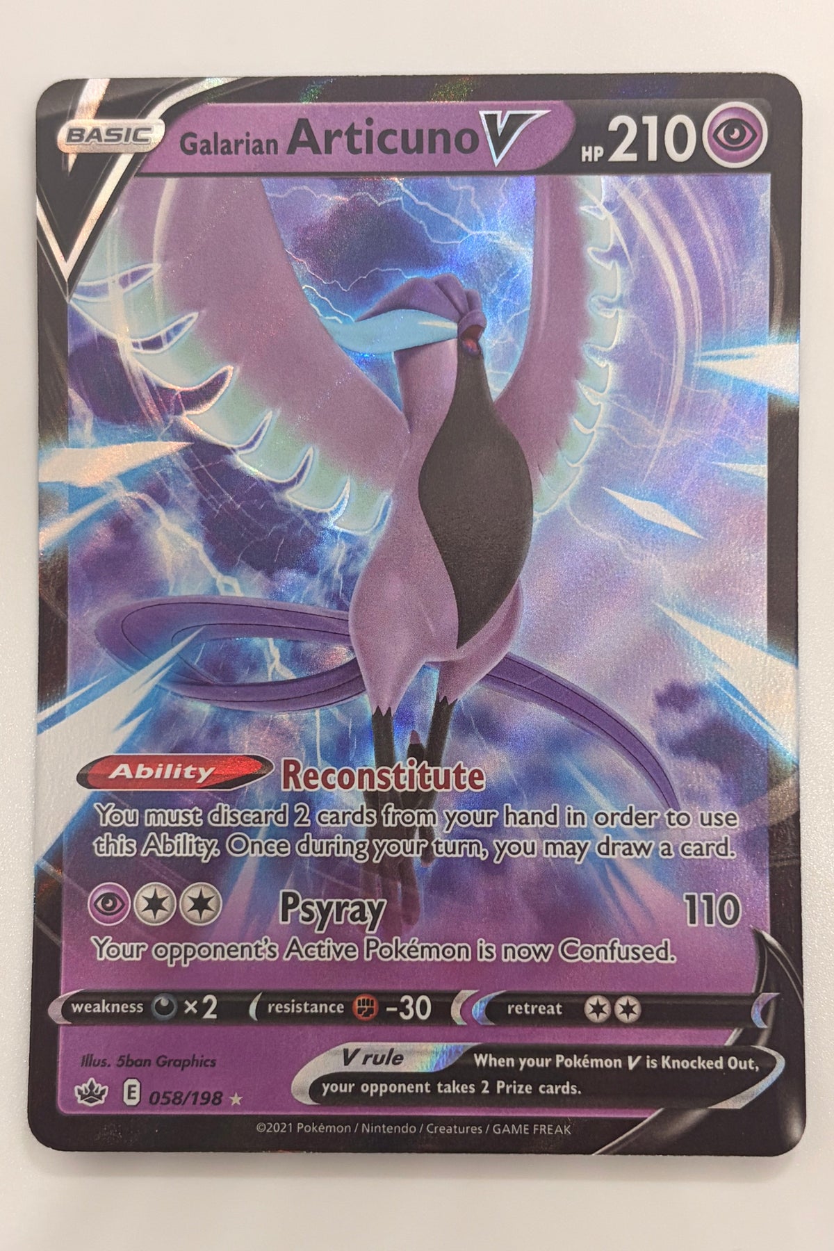058/198 Galarian Articuno V - Rare Holo V