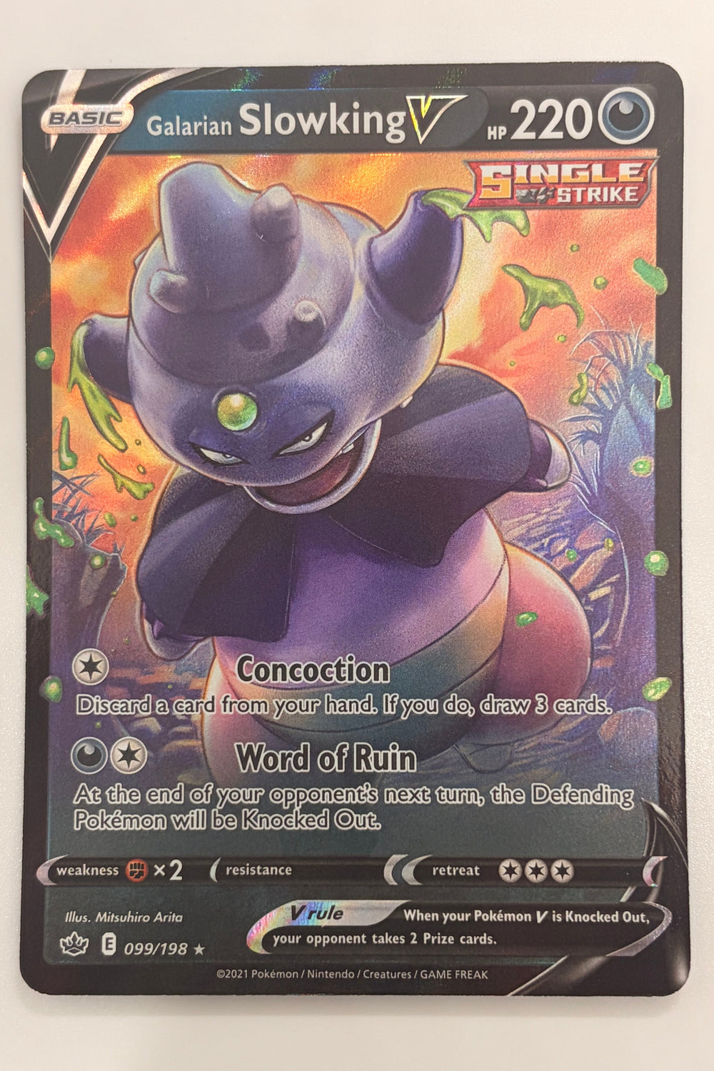 099/198 Galarian Slowking V - Rare Holo V