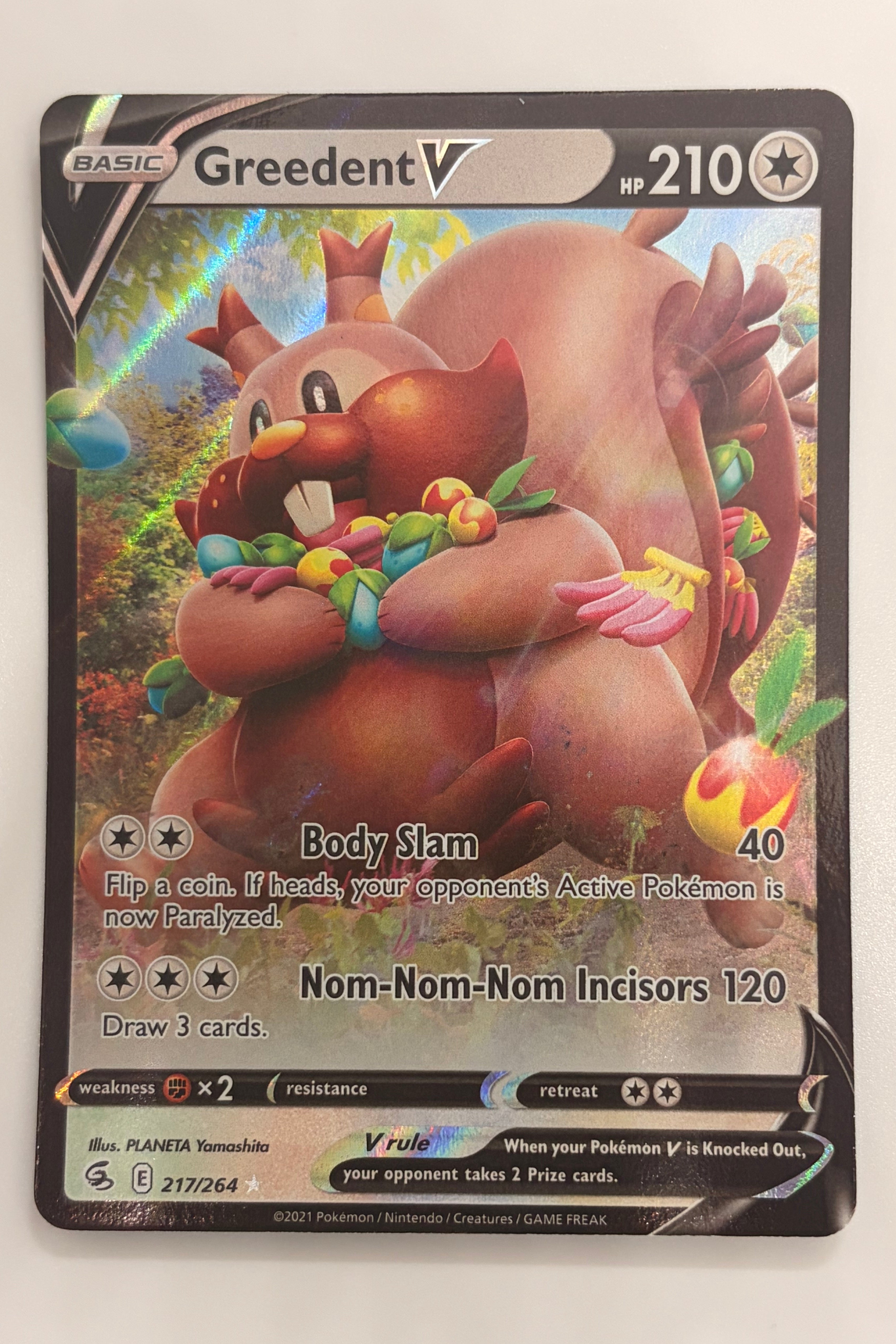 217/264 Greedent V - Rare Holo V
