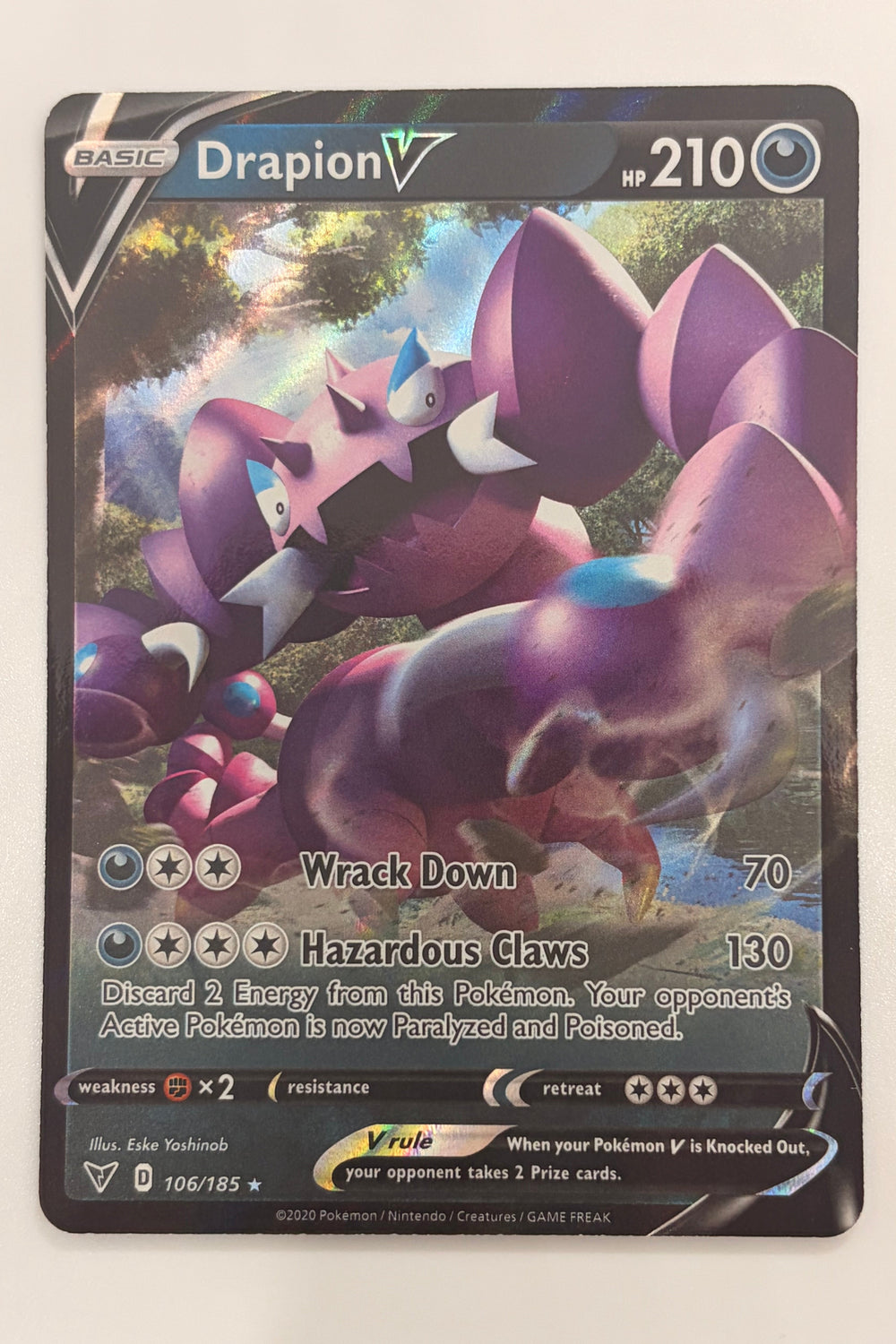 106/185 Drapion V - Rare Holo V
