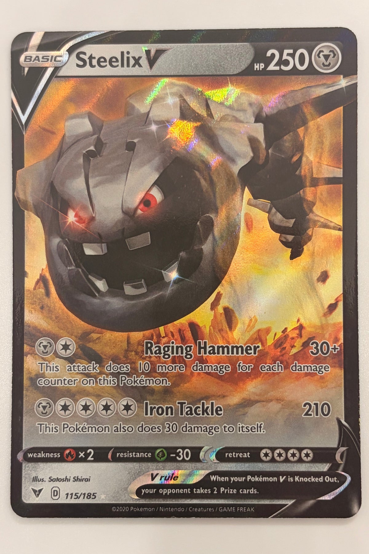 115/185 Steelix V - Rare Holo V