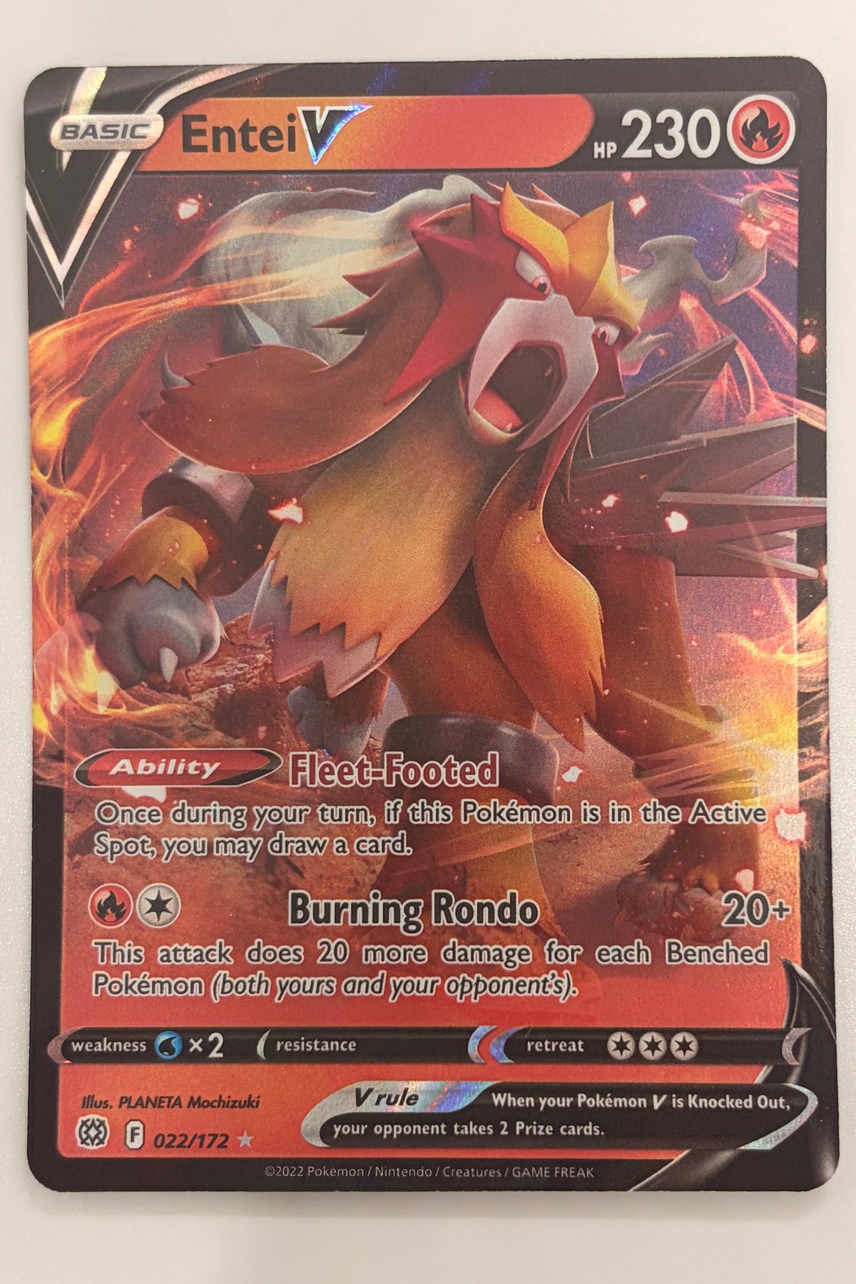 022/172 Entei V - Rare Holo V