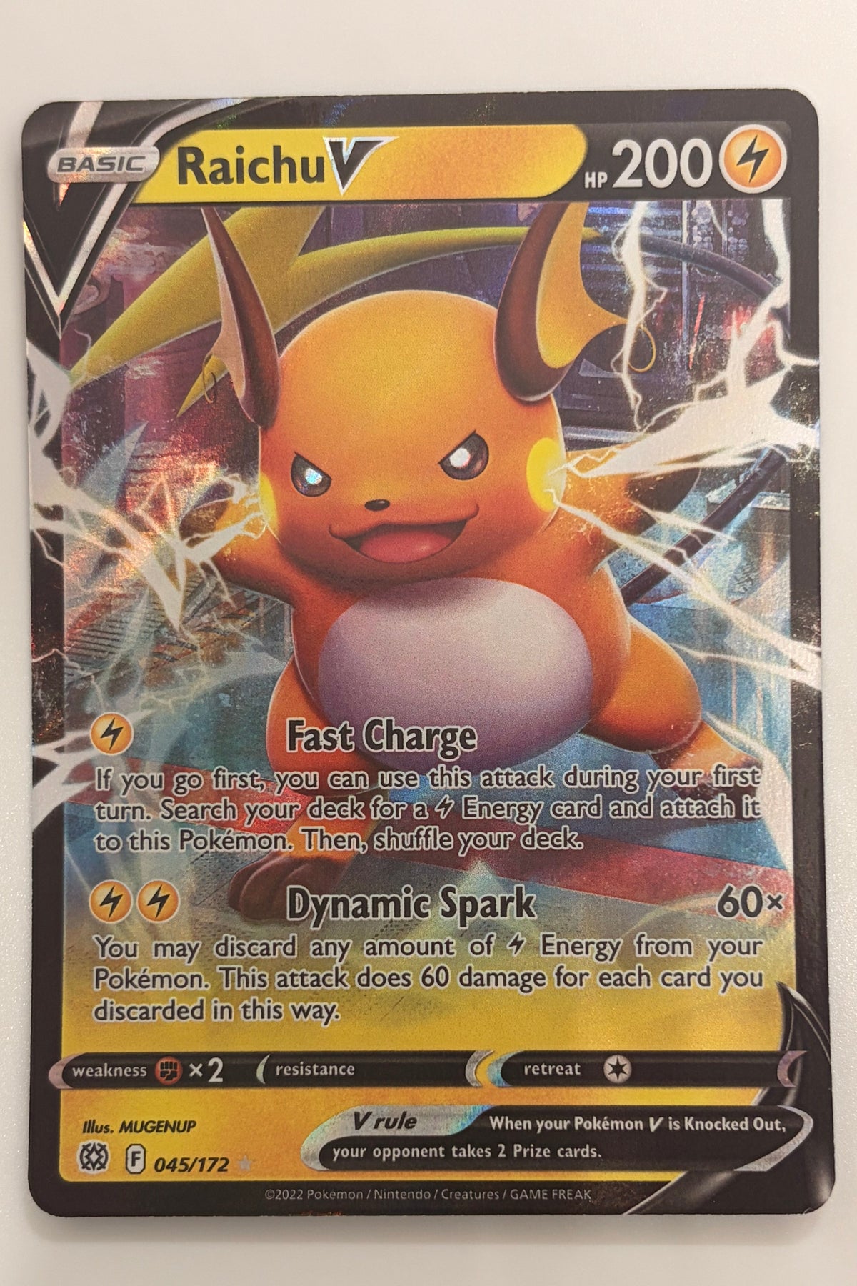 045/172 Raichu V - Rare Holo V