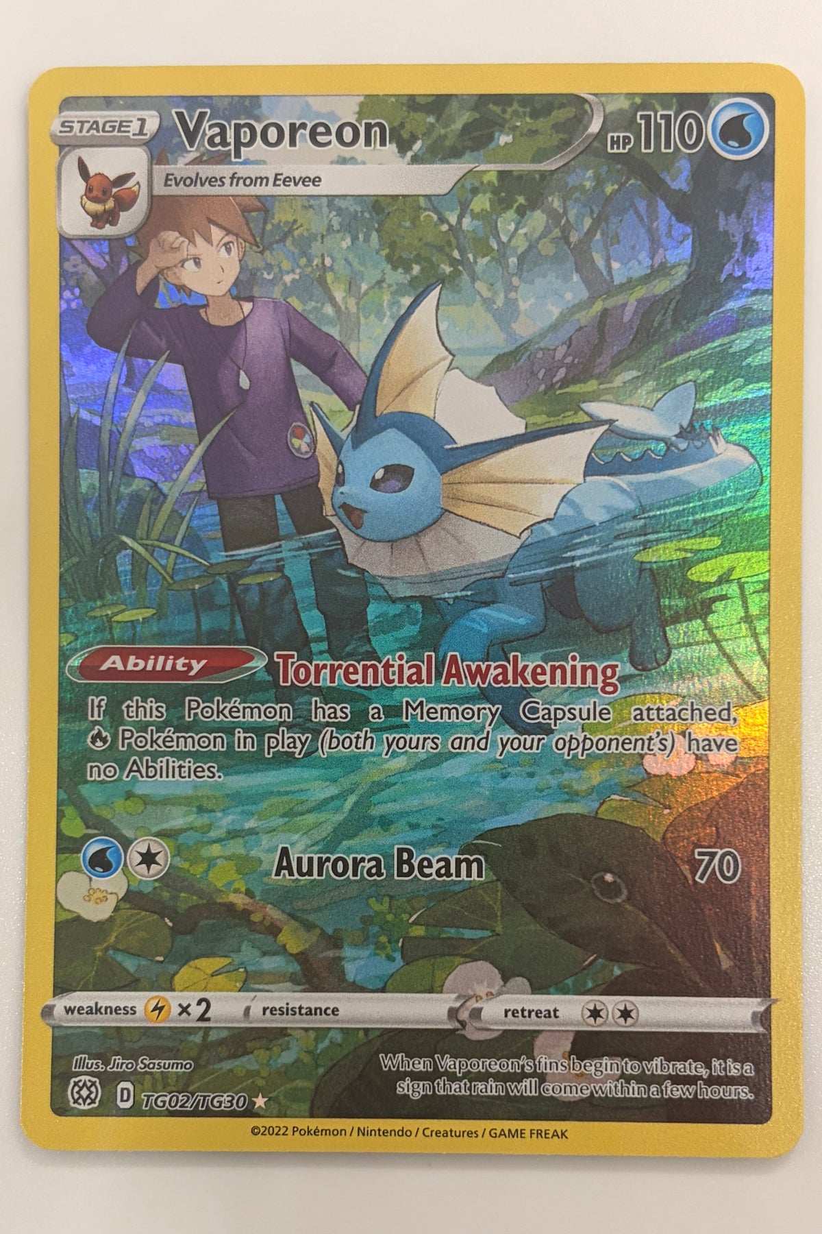 TG02/TG30 Vaporeon - Rare Holo