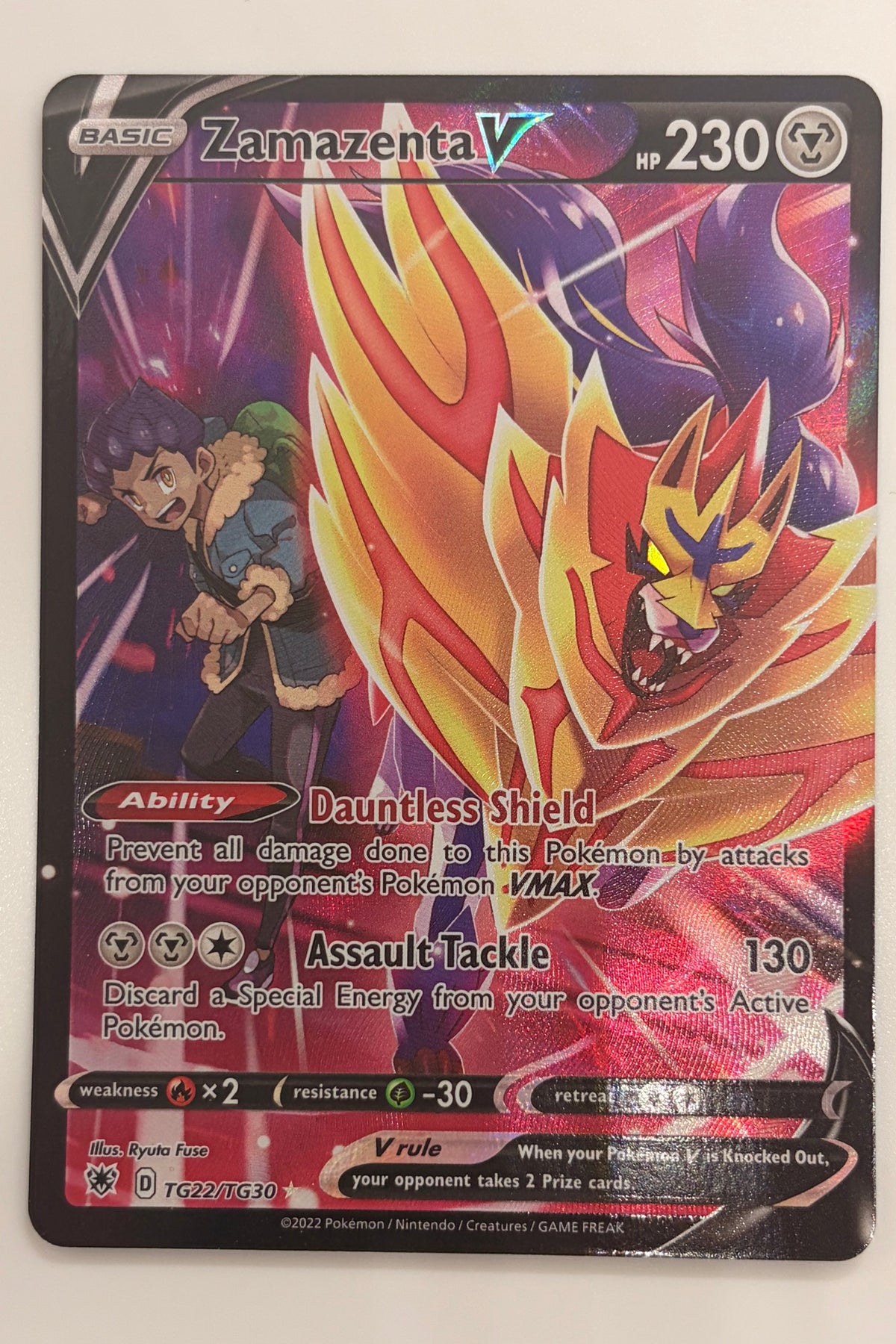 TG22/TG30 Zamazenta V - Rare Holo V
