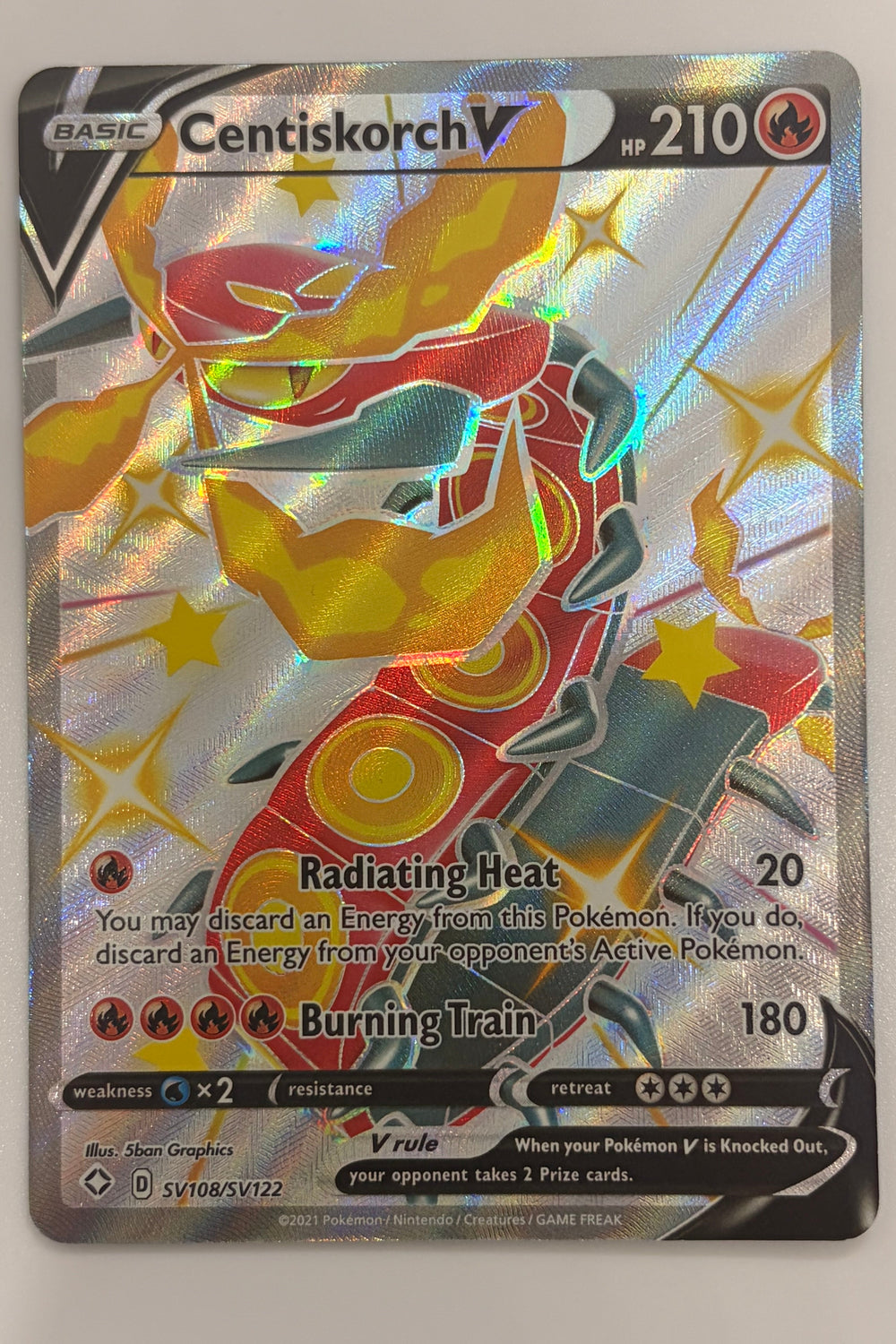 SV108/SV122 Centiskorch V - Rare Shiny V