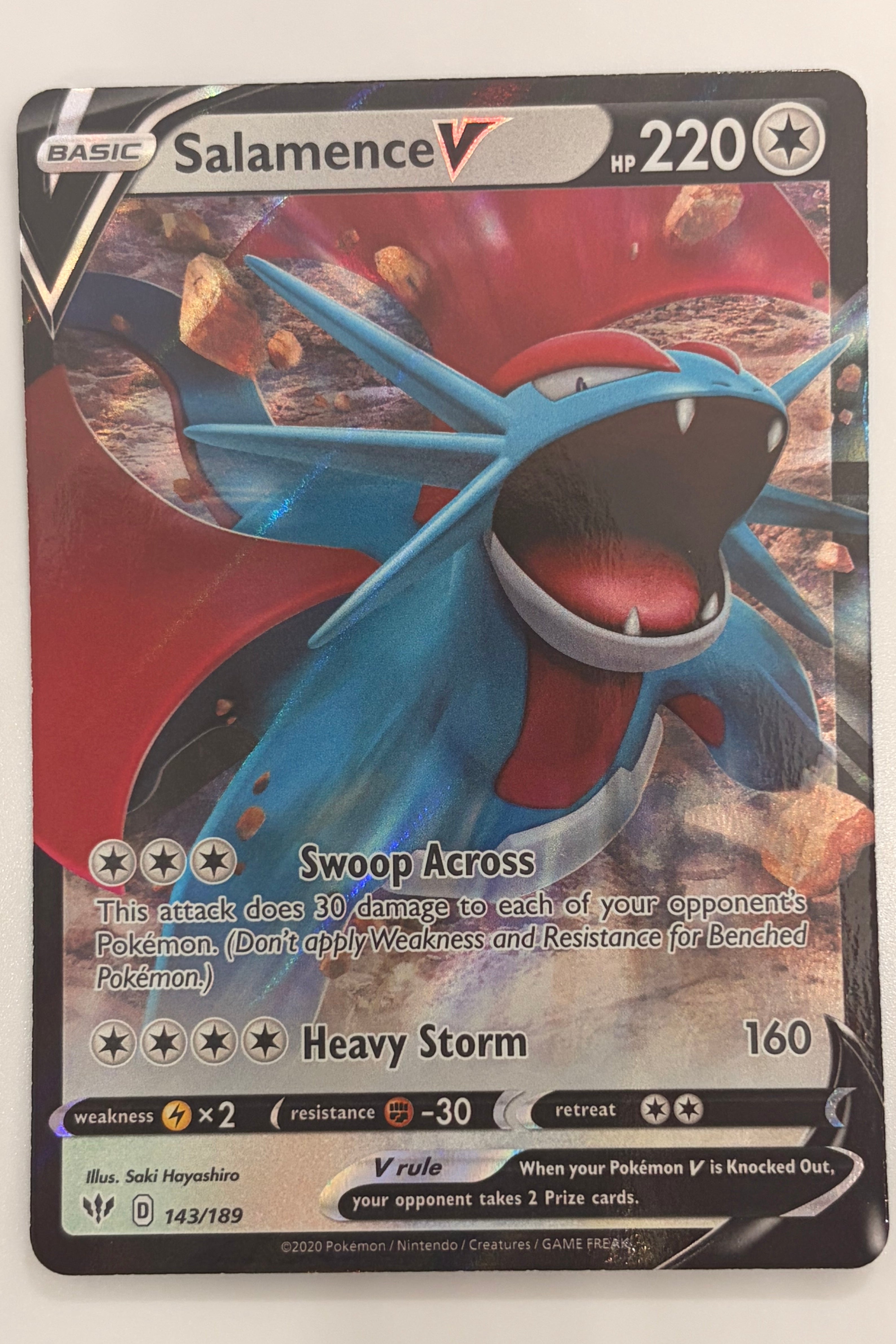 143/189 Salamence V - Rare Holo V