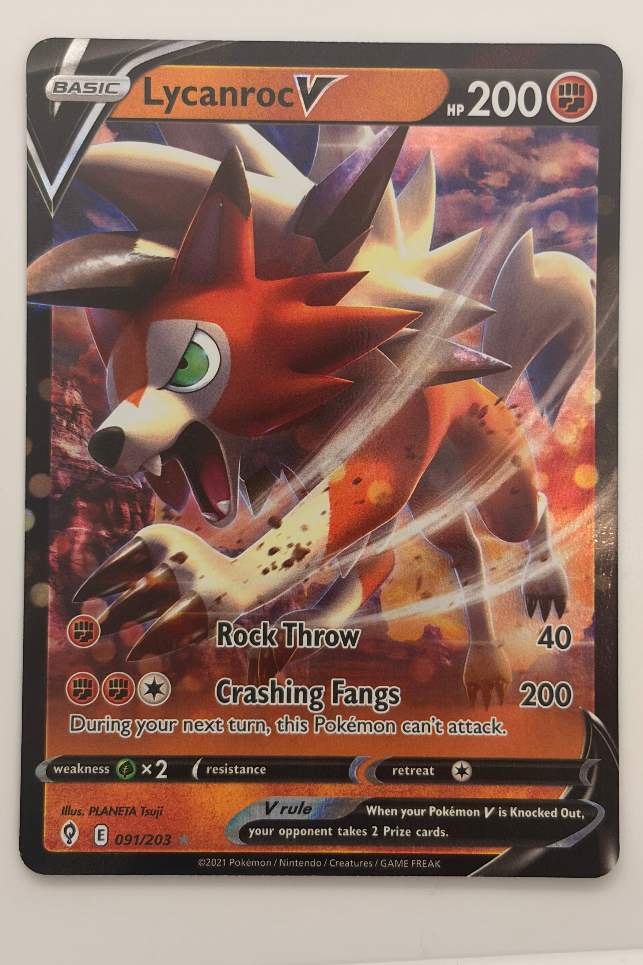 091/203 Lycanroc V - Rare Holo V