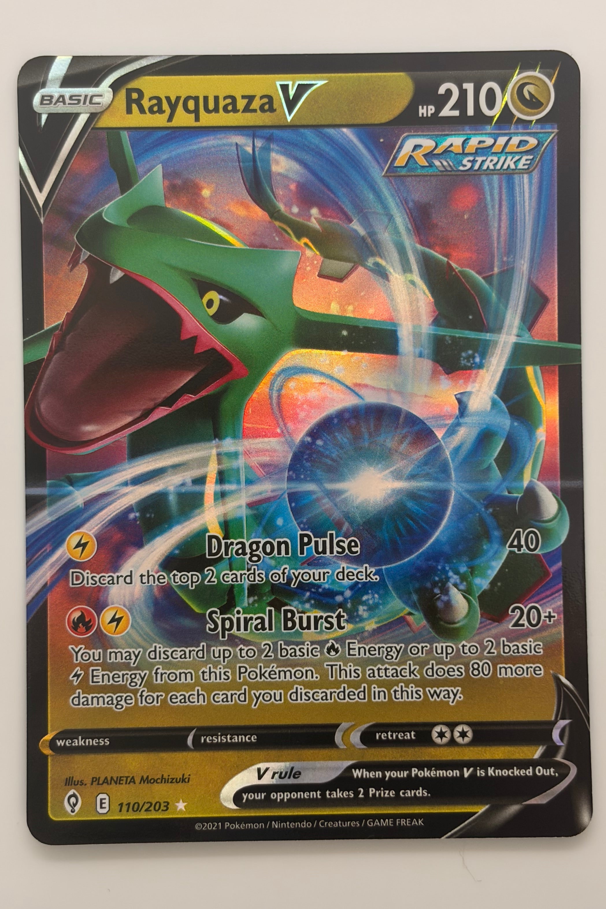 110/203 Rayquaza V - Rare Holo V