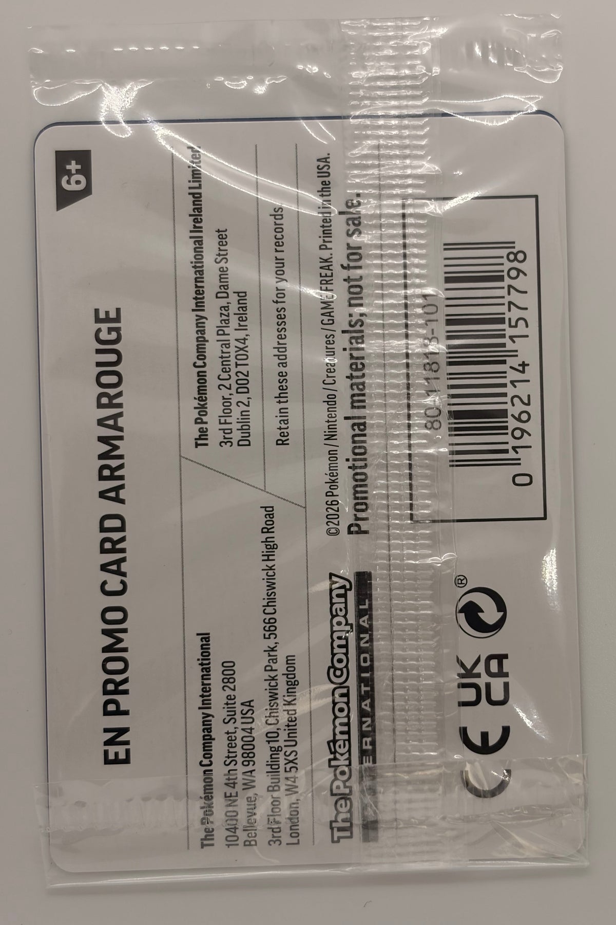 Armarouge 012/084 -Pitch Black Stamped Sealed PROMO