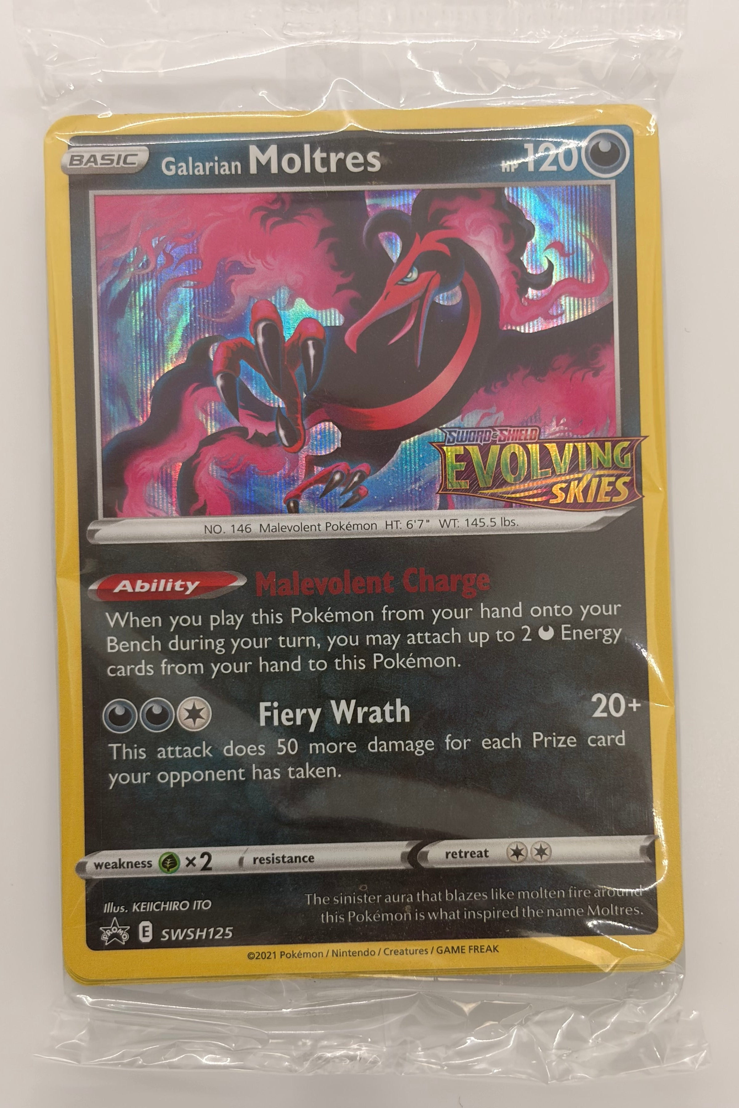 Galarian Moltres SWSH125 - Black Star Promo Sealed NM