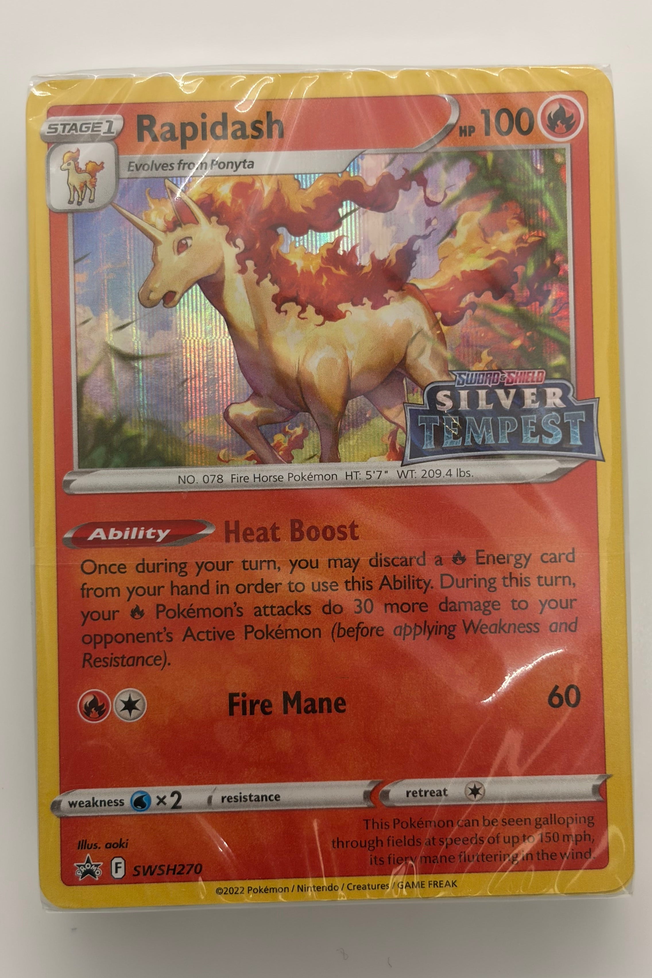 Rapidash (Prerelease) SWSH270 - Black Star Promo Sealed NM