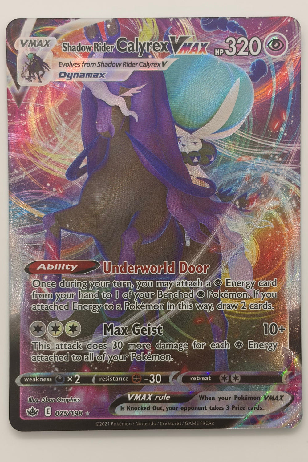 075/198 Shadow Rider Calyrex VMAX - Rare Holo VMAX