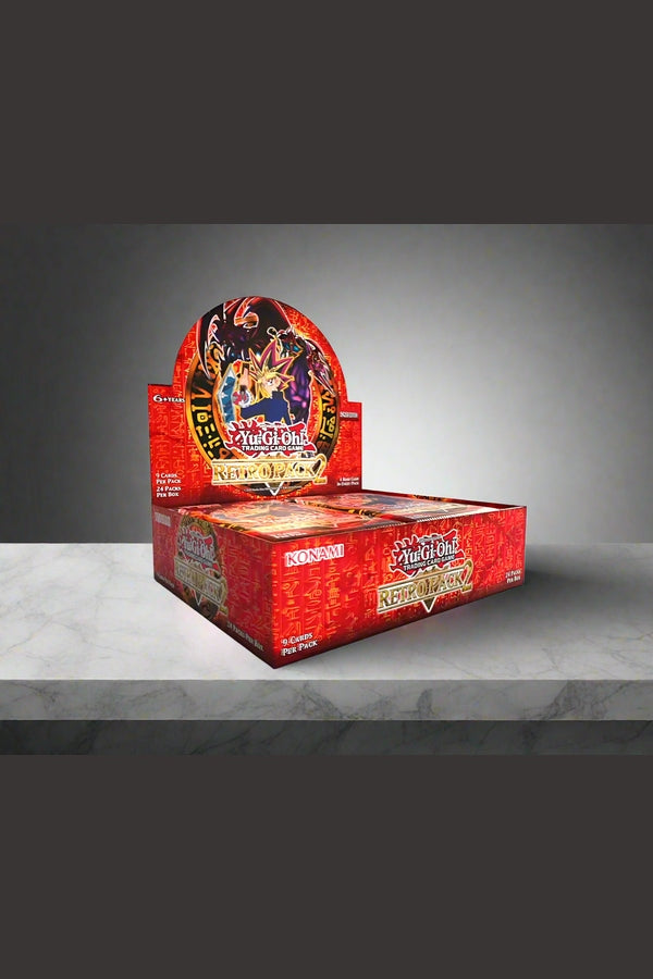 Red trading card game box with 'Yu-Gi-Oh!' branding on a white background
