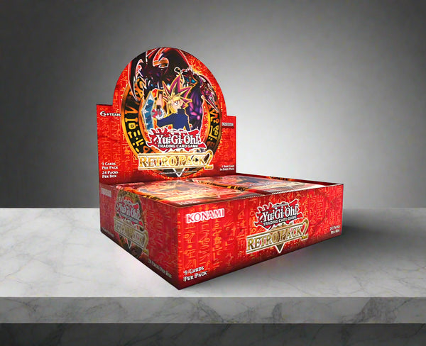 Red trading card game box with 'Yu-Gi-Oh!' branding on a white background