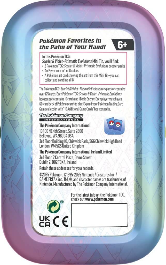 Pokemon - TCG - Prismatic Evolutions Mini Tin