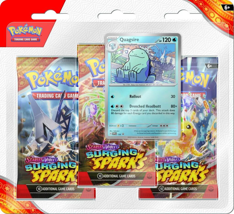 Pokemon - TCG - Surging Sparks Three Pack Booster Blister