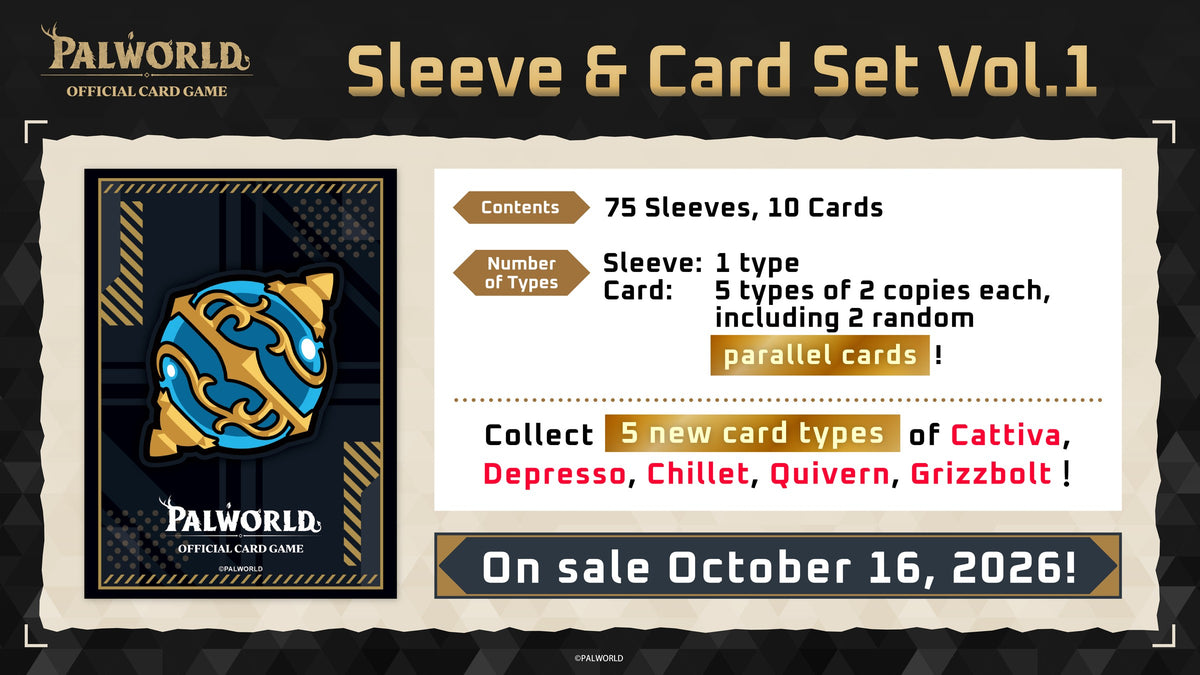 Palworld Official Card Game SS01 Sleeve & Card Set Vol.1, official contents graphic