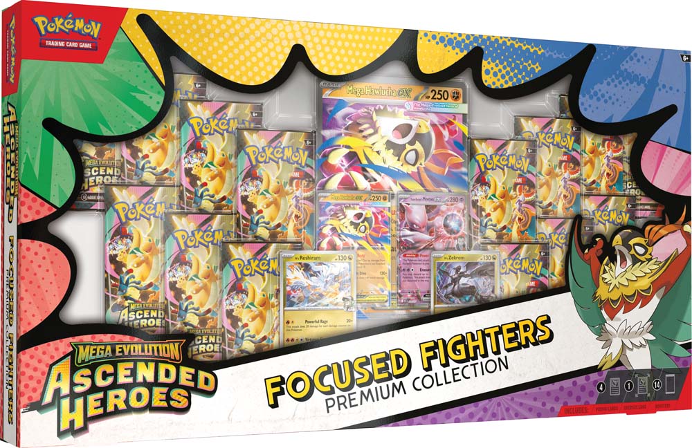 Pokemon TCG Ascended Heroes Focused Fighters Premium Collection, box left view