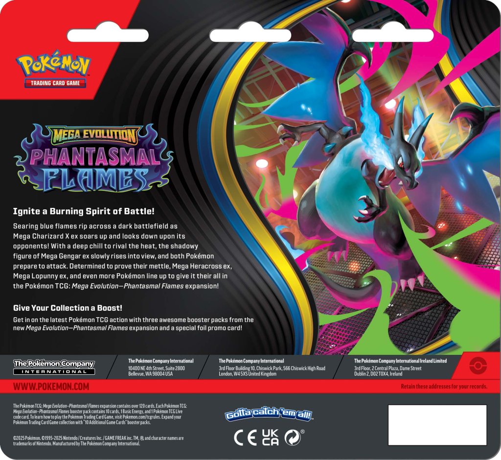 Pokemon - TCG - Phantasmal Flames Three Booster Blister
