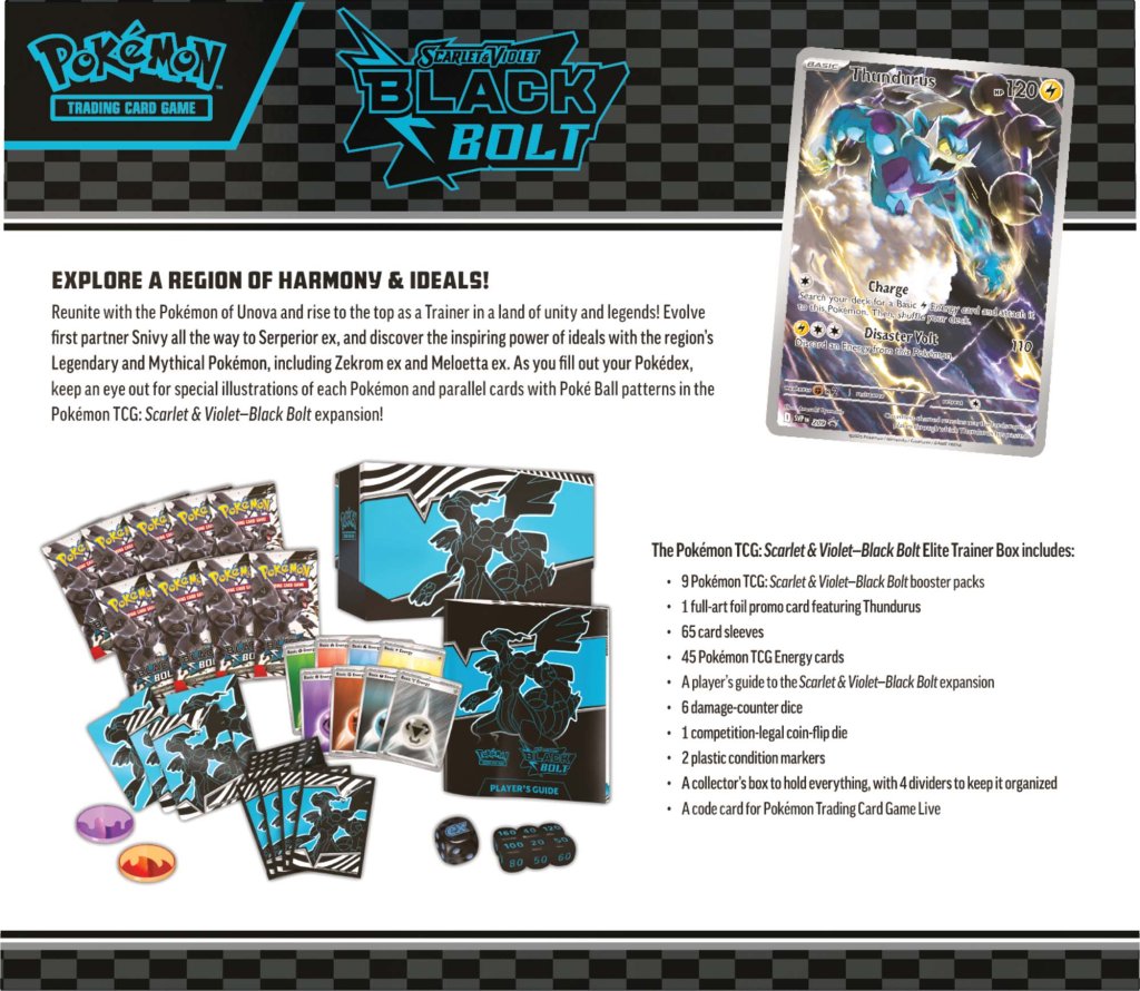 Pokemon - TCG - Black Bolt Elite Trainer Box Pokemon - TCG - Black Bolt Elite Trainer Box