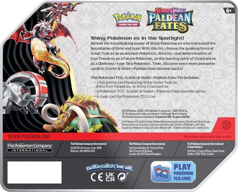 Pokemon - TCG - Scarlet & Violet 4.5 Paldean Fates Tin