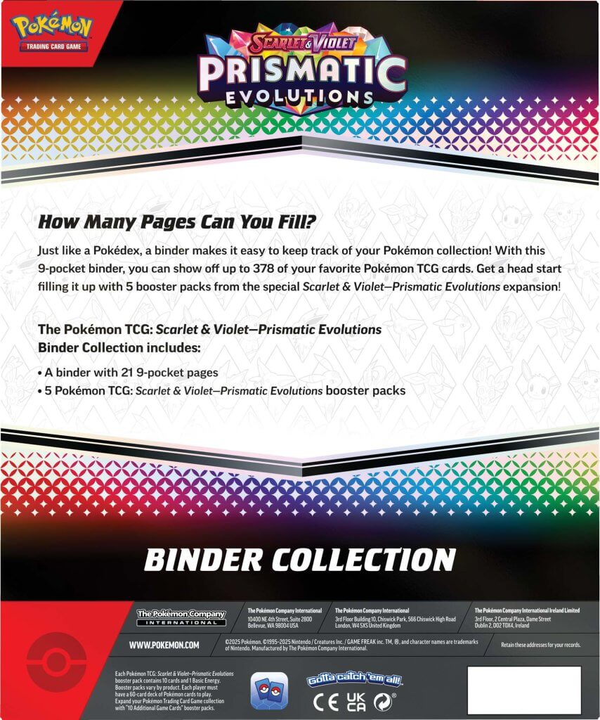 Pokemon - TCG - Prismatic Evolutions Binder Collection Pokemon - TCG - Prismatic Evolutions Binder Collection