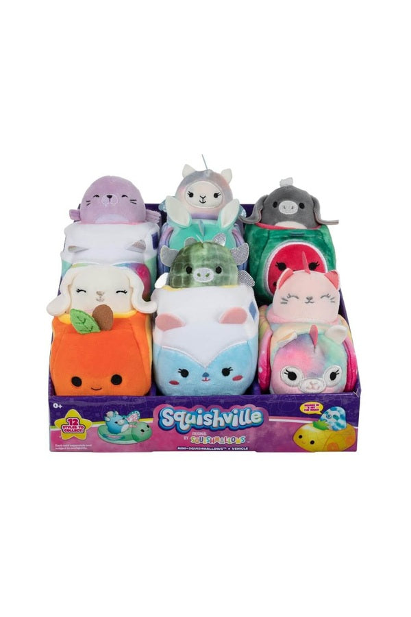 SQUISHMALLOWS SQUISHVILLE - Mini Plush (In Vehicle)(Asst) 2023 - Collectible Madness