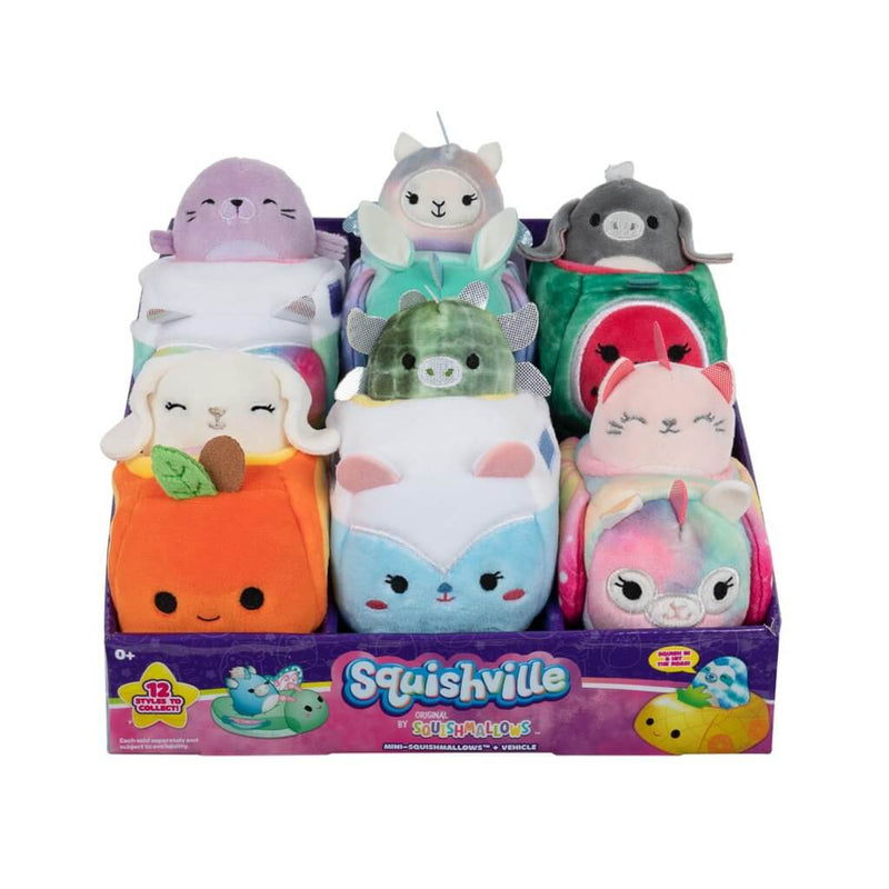 SQUISHMALLOWS SQUISHVILLE - Mini Plush (In Vehicle)(Asst) 2023 - Collectible Madness