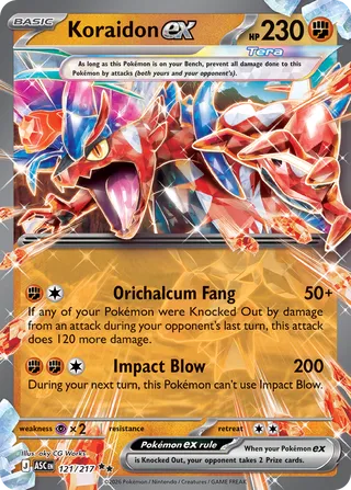 121/217 Koraidon ex - Double Rare