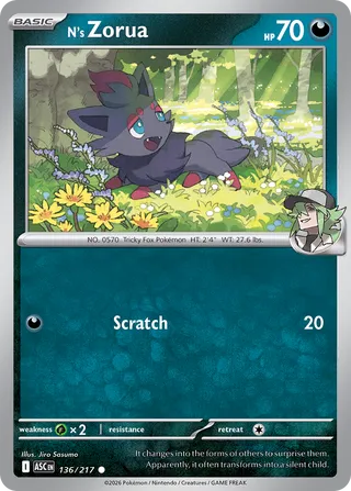 136/217 N's Zorua - Common
