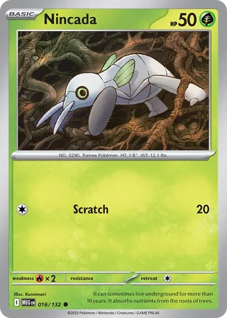 016/132 Nincada - Common Reverse Holo