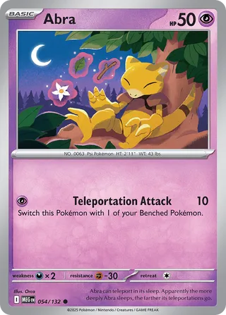 054/132 Abra - Common Reverse Holo