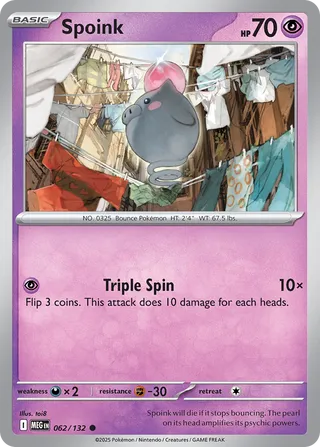 062/132 Spoink - Common Reverse Holo