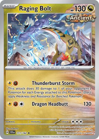 111/142 Raging Bolt - Rare Holo