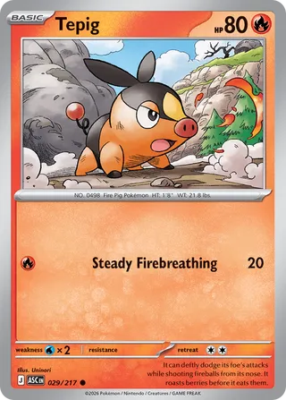 029/217 Tepig - Common Reverse Holo