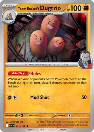 101/217 Team Rocket's Dugtrio - Uncommon