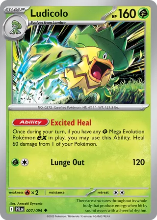 007/094 Ludicolo - Uncommon Reverse Holo