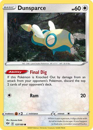 137/189 Dunsparce - Common - Collectible Madness