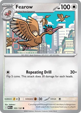 103/132 Fearow - Common Reverse Holo