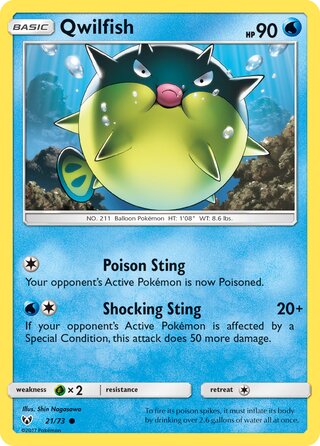21/73 Qwilfish - Common Reverse Holo