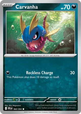 060/094 Carvanha - Common Reverse Holo