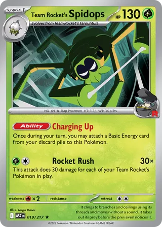 019/217 Team Rocket's Spidops - Rare Holo