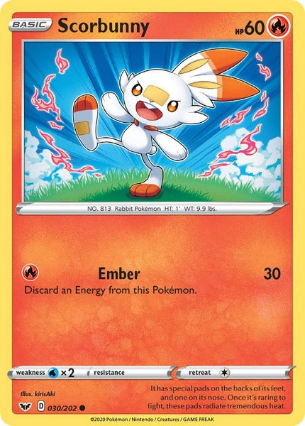 030 / 202 Scorbunny - Common Reverse Holo - Collectible Madness