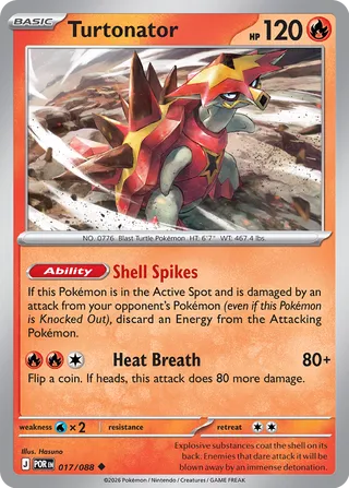 017/088 Turtonator - Uncommon Reverse Holo