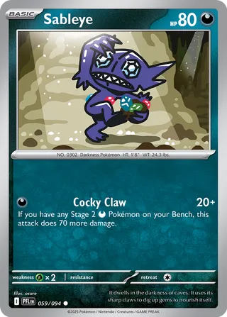 059/094 Sableye - Common Reverse Holo