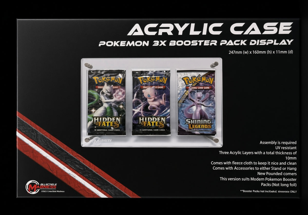 MADGuard 3x Booster Pack Acrylic Display Case | Hang or Stand