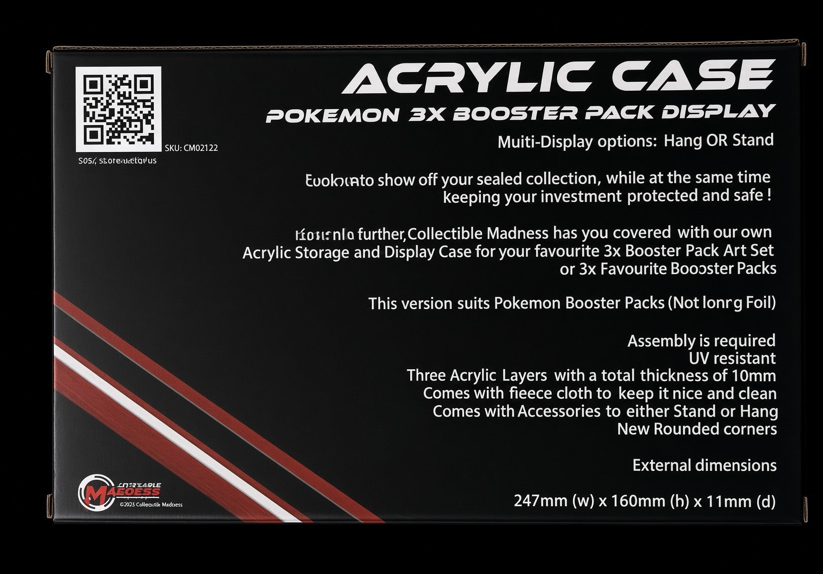 MADGuard 3x Booster Pack Acrylic Display Case | Hang or Stand